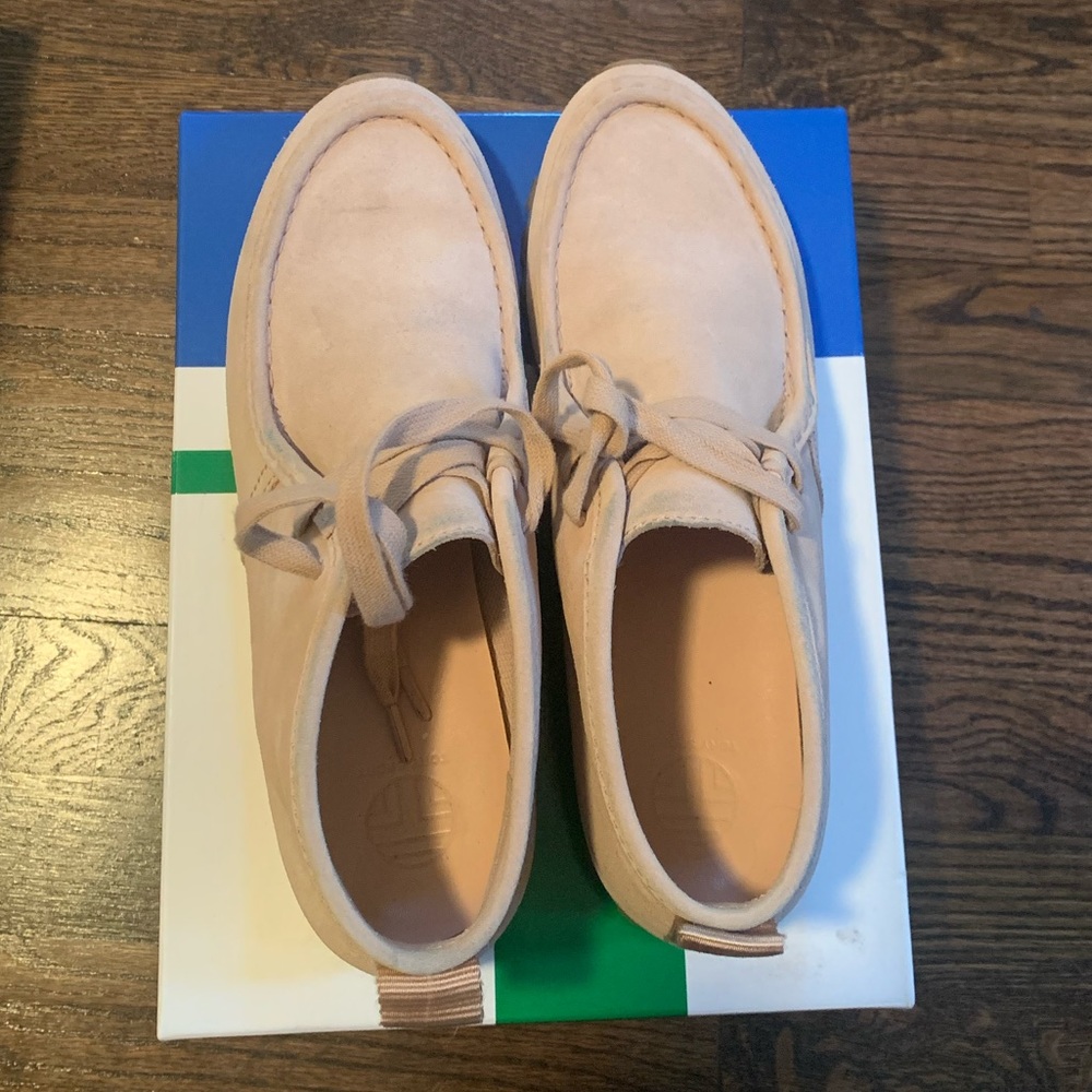 Women's Suede Ankle Booties in Light Pink